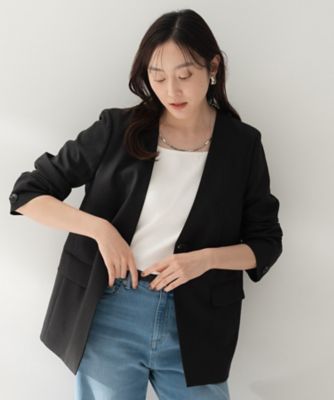 ＜UNTITLED (Women)＞【セットアップ可／ＵＶカット／接触冷感／遮熱／通気性】スラブカラーレスジャケット（２００２５５２２８５）