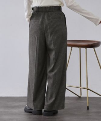 ☆美品☆ forte_forte 総柄 ラメ ライン ワイド パンツ ラメピンストライプサイドラインパンツ | グリーンパークス(Green