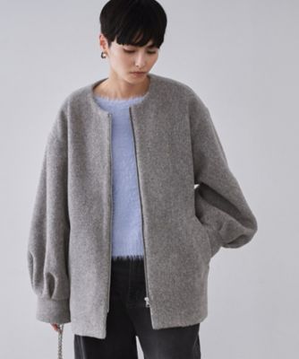 OPAQUE.CLIP (Women)/オペークドットクリップ もこもこノーカラージップミドルコート(2002552350) グレー014 コート・ジャケット【三越伊勢丹/公式】