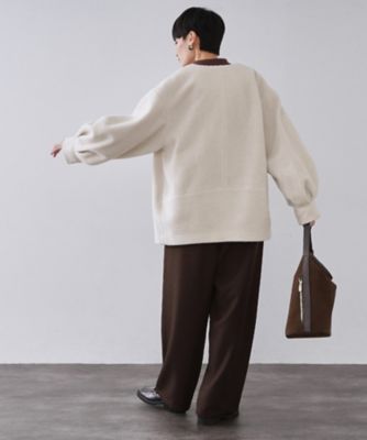 もこもこノーカラージップミドルコート【洗える