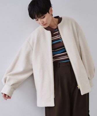 OPAQUE.CLIP (Women)/オペークドットクリップ もこもこノーカラージップミドルコート(2002552350) ベージュ051 コート・ジャケット【三越伊勢丹/公式】