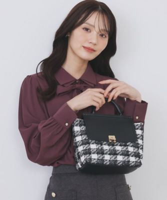 ＜index (Women)＞【２ＷＡＹ】ラメツイードチェックコンビミドルハンドバッグ（２００２５５２３９９）