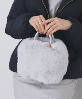 2WAY】フェイクファーラウンドショルダーバッグ