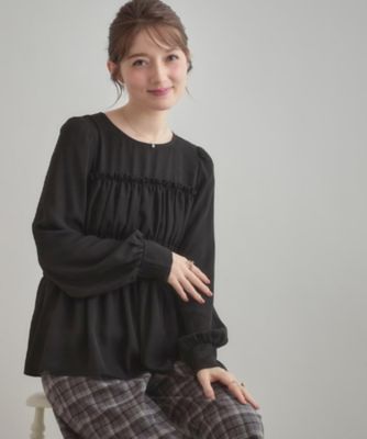 マシンウォッシャブル・きれいめ・通勤】シャーリングチュニック