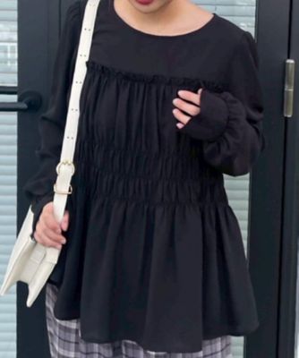 マシンウォッシャブル・きれいめ・通勤】シャーリングチュニック