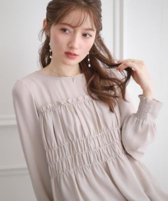 マシンウォッシャブル・きれいめ・通勤】シャーリングチュニック