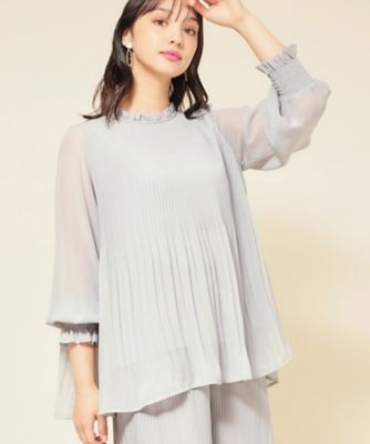 ＜SUNAUNA (Women)＞【プリーツ／セットアップ可】チュニックブラウス（２００２５５２５０３）