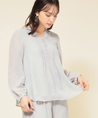 ＜SUNAUNA (Women)＞【ピンタック／セットアップ可】シフォンブラウス（２００２５５２５０４）