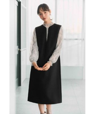 キーネックジャンスカ【洗濯機OK／防シワ／イージーアイロン