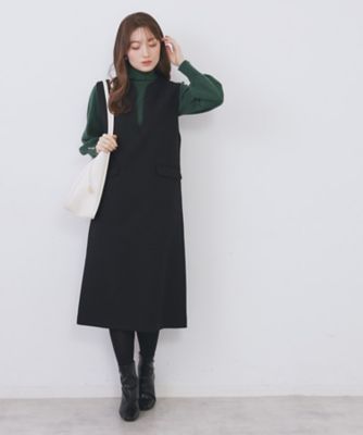 キーネックジャンスカ【洗濯機OK／防シワ／イージーアイロン