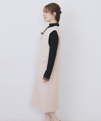 キーネックジャンスカ【洗濯機OK／防シワ／イージーアイロン