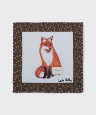 ＜LAURA ASHLEY＞フォックス柄ハンカチ（２００２５５２７８１）