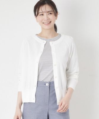 ★お値下げ★[新品☆未使用]♥DURAS＆ルコック♥ニットカーデ上下 M～4Lサイズ／洗える】シアー丸首カーディガン