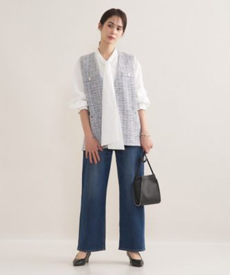 2点セット／洗える／セレモニー】ツイードジレ＆ボウタイブラウス