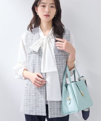 2点セット／洗える／セレモニー】ツイードジレ＆ボウタイブラウス