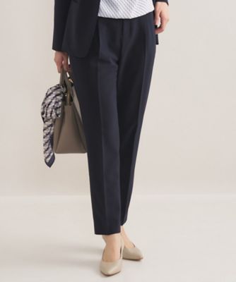 通勤スーツ／洗える】ストレッチタックテーパードパンツ