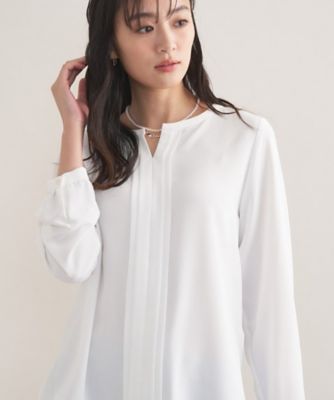 ＜INDIVI (Women)＞【セレモニー／洗える／透けにくい】ジオメ柄プリントブラウス（２００２５５２９５３）