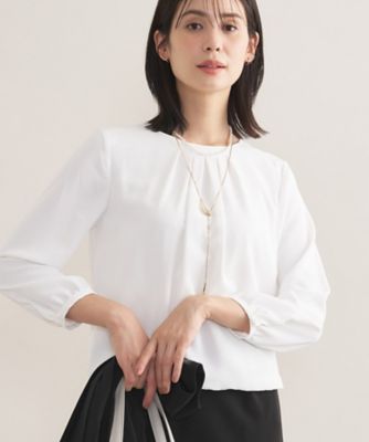 ＜INDIVI (Women)＞【セレモニー／洗える／透けにくい】ダイヤ柄プリントブラウス（２００２５５２９５４）