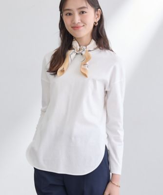 ＜INDIVI L (Women/大きいサイズ)＞【洗える】きれいめラウンドテールロンＴ（２００２５５２９６４）