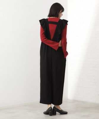 TRANOIオールインワン黒 シーズンレス】フリルオールインワン（2002552972