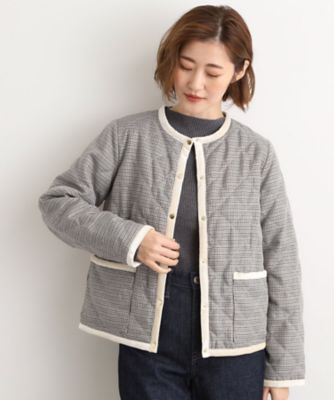 GROVE (Women)/グローブ 一枚でチェック柄も無地も!キルトジャケット(2002552990) オフ204 コート・ジャケット【三越伊勢丹/公式】