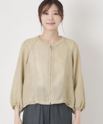 美品 ダーマコレクション 大きいサイズ 15R コットンシルク シアーブルゾン M～4Lサイズ／洗える】シャンブレーカラミ シアーブルゾン