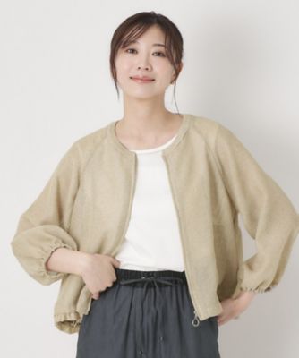 美品 ダーマコレクション 大きいサイズ 15R コットンシルク シアーブルゾン M～4Lサイズ／洗える】シャンブレーカラミ シアーブルゾン