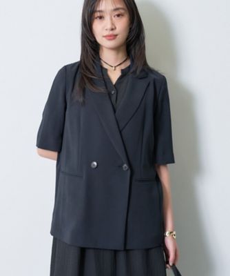 おにぎりさん専用EUCLAID 紺色ダブルジャケット Oggiコラボ 2Wayストレッチツイル ダブルジャケット 紺 セットアップ