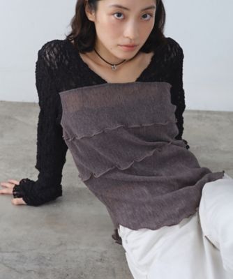 CODE A (Women)/コードエー sensual lace sheer top(2002553068) グレー012 トップス【三越伊勢丹/公式】