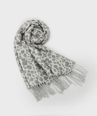 COUP DE CHANCE (Women)/クードシャンス レオパード柄ストール/フリンジストール(2002553082) グレー312 スカーフ・ショール【三越伊勢丹/公式】