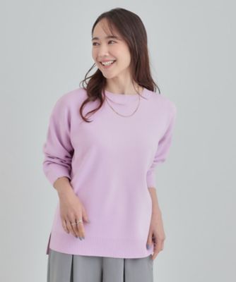 洗濯機可／セットアップ可／毛玉になりにくい】クルーネックニット