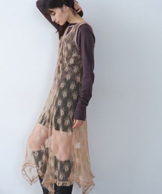 The Dress & Co.ザドレスアンドコー ファー スヌード 日本 大判 sensual lace flow dress