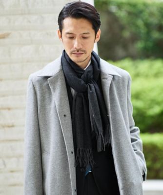 新品　タケオキクチ　メンズ　洗えるベビーカシミヤ　リバーシブル 無地マフラー 洗えるベビーカシミヤ】無地 マフラー（ストール・マフラー） | TAKEO