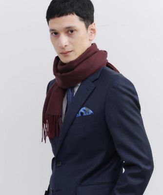 新品　タケオキクチ　メンズ　洗えるベビーカシミヤ　リバーシブル 無地マフラー TAKEO KIKUCHI（タケオキクチ） マフラー 「洗えるベビーカシミヤ