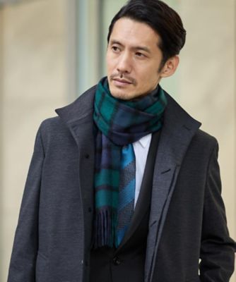 洗えるカシミヤ】カシミヤ100 チェックマフラー