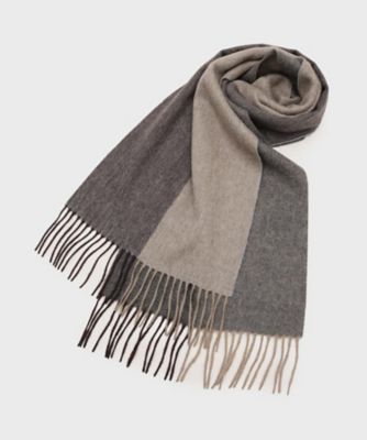 洗えるカシミヤ】ピュアカシミヤ 4面パネルマフラー