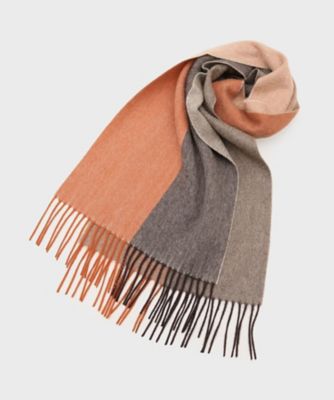 TAKEO KIKUCHI (Men)/タケオキクチ カシミヤ100 4面パネルマフラー(2002553146) オレンジ567 ネックウォーマー【三越伊勢丹/公式】