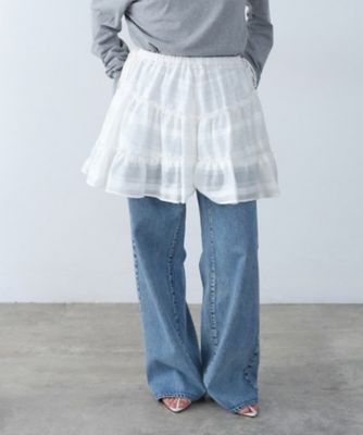 ＜CODE A (Women)＞ｄｒｅａｍ　ｒｕｆｆｌｅ　ｌａｃｅ　ｍｉｎｉ　ｓｋｉｒｔ（２００２５５３１５０）