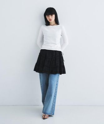 dream ruffle lace mini skirt