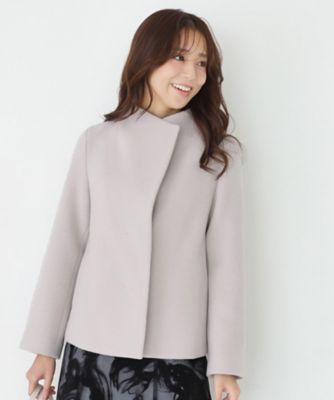 日本製】スタンドカラーのショート丈コート（2002553153