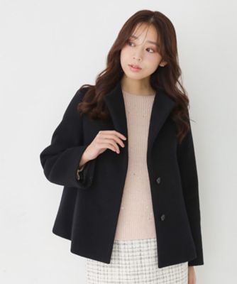日本製】スタンドカラーのショート丈コート（2002553153