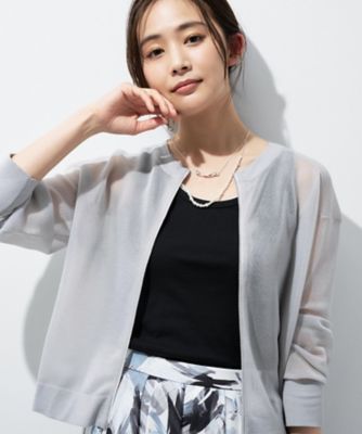 ＜INDIVI S (Women/小さいサイズ)＞【洗える／シアーラメ】ブルゾン風ジップアップニットカーディガン（２００２５５３１６６）