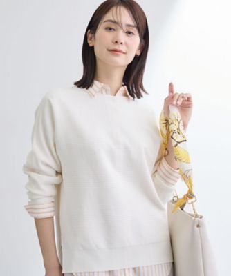 ＜INDIVI L (Women/大きいサイズ)＞【洗える／キレイ色】体型カバー無縫製ニット（２００２５５３１６７）