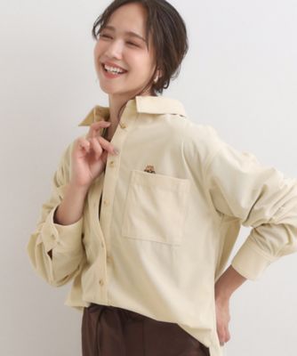 ＜SHOO LA RUE (Women)＞【旭山動物園応援商品】ワンポイント刺繍　コーデュロイシャツ（２００２５５３１７６）