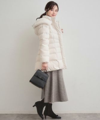 大大特価❗️超美品 オールドイングランド ベルトフード付きトレンチダウンコート ベルト付きファーAラインダウンコート[kd79] | レディースファッション