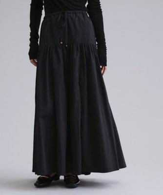 ＜OPAQUE.CLIP (Women)＞【ｅｓ】ナイロンティアードマキシスカート【洗濯機ＯＫ】（２００２５５３６４１）