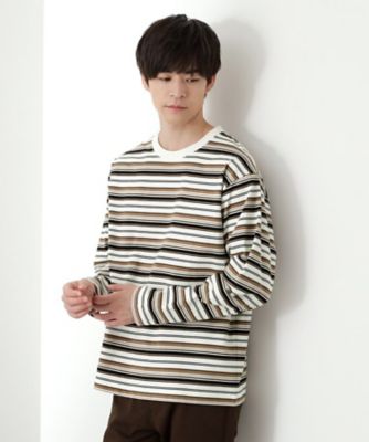 THE SHOP TK (Men)/ザ ショップ ティーケー ランダムボーダー長袖タフTシャツ (2002553661) シロ301 トップス【三越伊勢丹/公式】