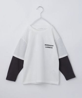 ＜THE SHOP TK (Baby&Kids)＞【１１０－１６０】レイヤード風デニムアップリケロンＴｅｅ（２００２５５３７８６）