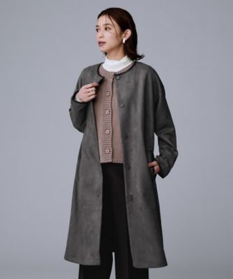激レア美品！ ACANTHUS Pコート 洗える／秋羽織り】マシュマロタッチ スエード調コート