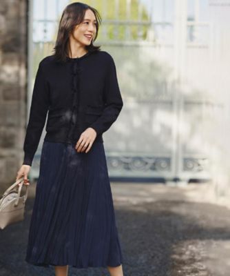 洗える／ジャケット風】ツイードニットカーディガン